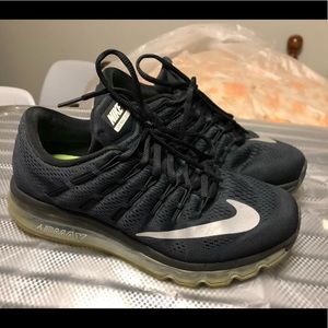 NIKE AIR MAX 2016 RUNNING SHOES BLACK METALLIC SILVER RARE 806771-001 US 6.5M/8W